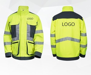 Vêtements de travail d'hiver fluorescents, chauds et imperméables pour hommes, vêtements de sécurité réfléchissants pour la route, support en polaire haute visibilité en usine - Product Image 2