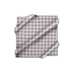 Pañuelo Cuadrado de Seda, Color Gris Polvo, Diseño Geométrico, Estilo Largo de Satén para Primavera-Verano-Otoño - Product Image 1