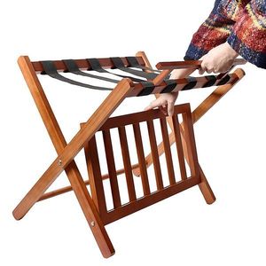 Porte-bagages en bois classique avec cadre solide adapté aux hôtels, aux stations balnéaires et aux locations de vacances du monde entier - Product Image 4