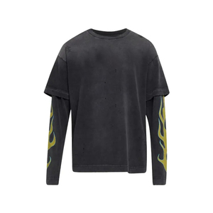 T-shirt unisexe à manches longues vintage en coton 100% polyester à séchage rapide, personnalisable avec impression par sublimation et logo, pas cher - Product Image 3