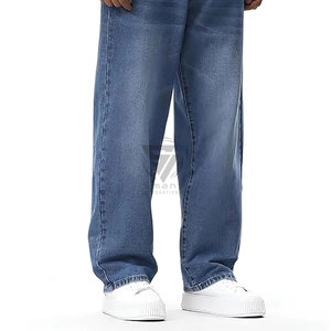 Jeans empilés pour hommes, coupe slim, denim de haute qualité, fermeture éclair, cargo, coupe droite, noir, vintage, respirant, broderie - Product Image 5