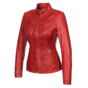 Vestes en cuir pour femmes à col montant de grande taille au tarif de gros Nouveau style d'hiver Vestes en cuir à fermeture éclair pour femmes Fabricant - Product Image 2