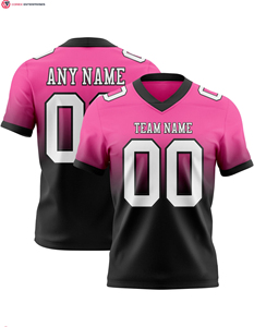 Maillot de football de mode authentique en maille rose blanc-bleu clair personnalisée motif solide respirant manches courtes imprimé techniques - Product Image 5