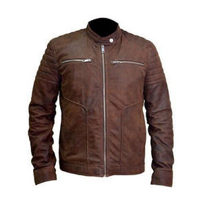 แจ็คเก็ตบอมเบอร์วินเทจของผู้ชายปรับแต่งได้, เสื้อฮู้ดคอตั้งหนังใส่สบายผ้าแคนวาสสำหรับนักขี่จักรยานในฤดูหนาว - Product Image 1