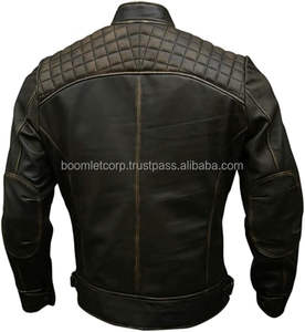 Blouson motard en cuir de haute qualité à séchage rapide pour hommes, tissu en toile Boomletcorp avec logo personnalisé et service OEM - Product Image 5