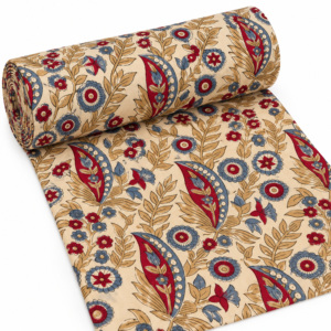 Tela de Voile de Algodón con Estampado Floral Rosa a Rayas, Ligera y Transpirable, Hilo Peinado, 60x60, 90 GSM, Accesorios para Niñas - Product Image 1