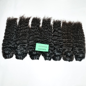 Vente en gros pas cher prix Indien cheveux humains bouclés armure faisceaux un donneur brut vierge non transformé Temple cheveux humains - Product Image 4