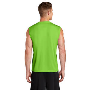 Camiseta sin mangas de poliéster 100% para hombre con logotipo personalizado, camiseta sin mangas de ajuste clásico transpirable para hombre, Camiseta deportiva sin mangas de secado rápido para gimnasio - Product Image 6