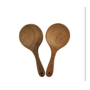 Cucharas de cocina de madera Utensilios de cocina de madera de haya Cucharas ovaladas de mango largo para mezclar servir para hornear - Product Image 4