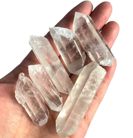 Pierre précieuse authentique de haute qualité en quartz naturel clair, cristaux bruts pointus, écologiques, pour décoration de fêtes et cadeaux