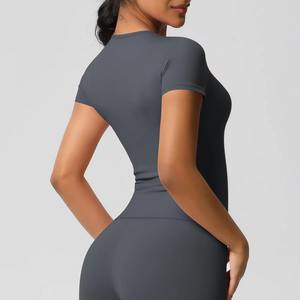 Ropa deportiva para mujer, ropa ajustada para correr que absorbe el sudor, ropa de Yoga ajustada, ropa de secado rápido, camiseta de manga corta - Product Image 2