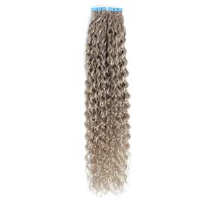 Extensiones de Cabello Rizado en Cinta 3B # Cabello Indio Virgen 10A, Rubio Beige Frío, 20 Pulgadas, 17 Unidades - Product Image 1