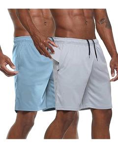 Short de gymnastique pour hommes 100% coton avec motif solide taille élastique vêtements d'entraînement respirants pour la course et les tenues décontractées - Product Image 2