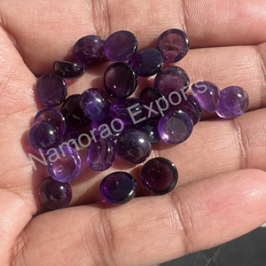Améthyste naturelle 9x9 mm Cabochon rond Toutes tailles disponibles Dos plat Fabrication de bijoux Pierre Gemmes en vrac - Product Image 5
