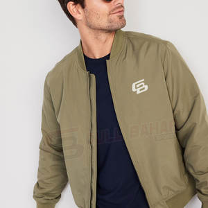 Chaqueta bomber de estilo callejero para hombre, tela a prueba de viento para exteriores con diseño funcional y cuello levantado - Product Image 1