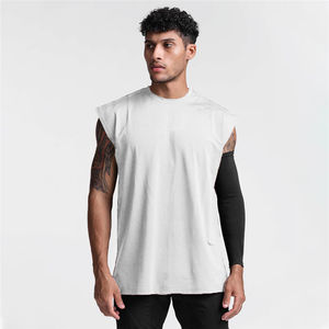 NUEVA camiseta sin mangas Camiseta sin mangas Suelta de secado rápido Deporte Logotipo personalizado Gimnasio en blanco Deportes Verano para hombres de gran tamaño en blanco - Product Image 3