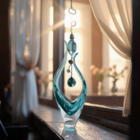 Esculturas Modernas de Cristal Azul de China para Decoración de Mesa en Hogar u Oficina - Recuerdos para Bodas, Cumpleaños, Halloween, Navidad
