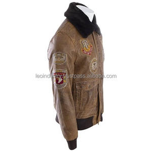 Chaqueta de cuero con cremallera para hombre, chaqueta de piel auténtica con bolsillos laterales, nueva moda - Product Image 2