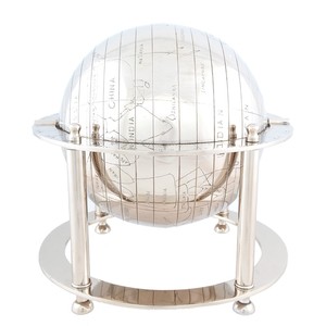 Globo Terráqueo de Aluminio, Adorno Educativo para Decoración y Exhibición, 40.6Lx40.6Wx38.1H cm - Product Image 1
