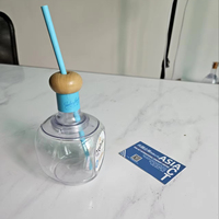 Vente en gros de bouteilles à cocktail modernes en PETG de 375 ml, accessoires de bar, pailles réutilisables, tasses à thé, soucoupes, marque personnalisée