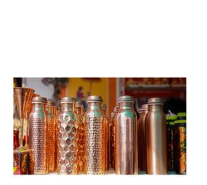 100% Pure Copper <b>Water</b> <b>Bottle</b> 34 Oz Extra Large - A Leak Proof Ayurvedic Vessel Yoga antique hammered pure copper <b>bottles</b> - Product Image 5
