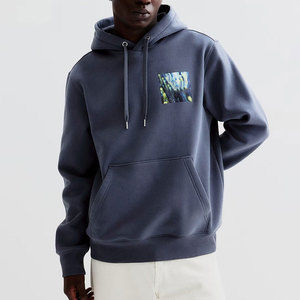 Sweat à capuche thermique en polyester de qualité supérieure pour homme, confortable toute la journée, sport, motifs imprimés élégants, techniques brodées pour l'hiver - Product Image 1