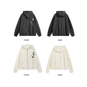 เสื้อฮู้ดแขนยาวคอสูงแบบโออีเอ็มสำหรับฤดูหนาว ทรงหลวมแบบเปิดไหล่ มีซิป สไตล์สตรีทแวร์ ไซส์พลัส สำหรับผู้หญิง สวมใส่สบายๆ - Product Image 5