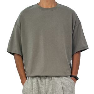 Regular Fit manga larga 230G 100% algodón lona transpirable Casual hombres camiseta - Product Image 2