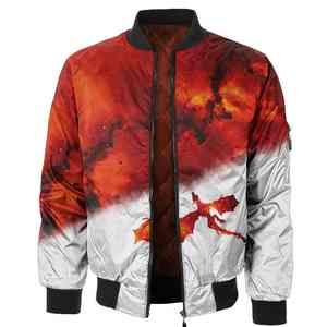 Chaqueta de bombardero estampada para hombre personalizada, chaqueta de invierno con cremallera frontal, chaquetas de bombardero de invierno de nuevo diseño al por mayor para hombre - Product Image 1