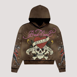 Cagoule à capuche personnalisée pour hommes 100% coton, poids lourd, surdimensionné, double fermeture éclair, épaule tombante pour l'hiver - Product Image 6