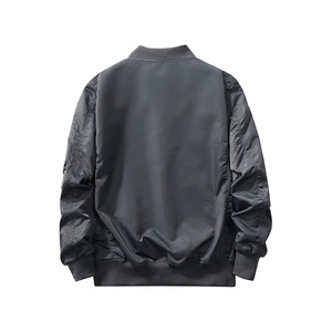 Dernière veste de haute qualité en coton mélangé avec broderie sur le devant blouson aviateur en satin pour hommes - Product Image 2