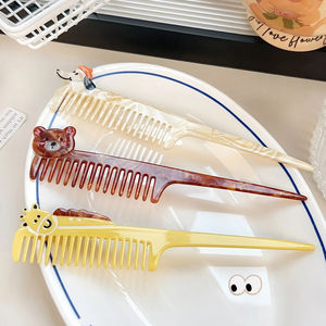 SHE SHARES dessin animé ours peigne à cheveux mignon longue poignée <span class=keywords><strong>brosse</strong></span> à lisser outil de soin des cheveux Portable pour les filles et les étudiants - Product Image 2