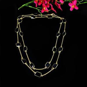 Wholesale Handmade Vintage Black Onyx <b>Necklace</b> Gold Rhodium Plating Trendy Religious <b>Christian</b> Jewelry Featuring Diamond Pearl Stone Chain - Product Image 5