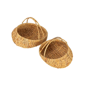 Cesta de fruta y huevo de jacinto de agua ecológica tejida a mano Cosecha de huevo fresco con asas Cestas de almacenamiento de Vietnam - Product Image 1