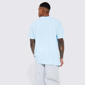 Camiseta Azul Claro Personalizada para Hombre, Tela de Algodón Suave, Camiseta Informal Lisa, Cómoda para Uso Diario, Manga Corta - Product Image 6