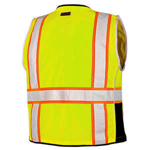 Gilet de sécurité réfléchissant Polyester sécurité multi-poches jaune gilet de sécurité tactique fermeture à glissière fonctionnelle - Product Image 2