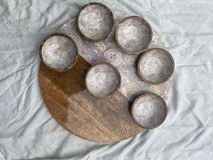 Plat de mosaïque de cuisine de plateau de fromage rond écologique moderne avec la technique d'émail de couleur - Product Image 2