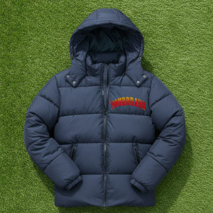 Veste matelassée à capuche de qualité supérieure, coupe ample, streetwear, couleur unie, pour homme, vêtements d'hiver, fermeture éclair, coupe-vent - Product Image 1