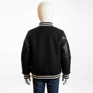 แจ็คเก็ตสีดำสำหรับผู้ชายแจ็กเก็ตทีมตัวแทนมหาวิทยาลัยเลตเทอร์แมนแขนหนัง - Product Image 5
