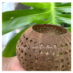 Portavelas de Té de Cáscara de Coco Orgánico, Artesanía Natural de Alta Calidad, Portavelas de Coco, Linterna de Coco Hecha por Eco2go - Product Image 5