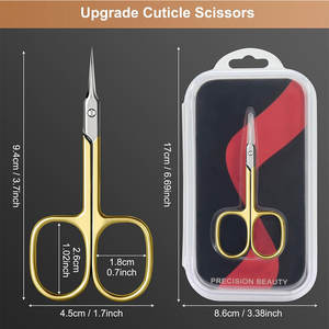 Tijeras para Cutículas con Hoja Curva Extra Fina, Tijeras de Manicura Super Delgadas, Hojas Precisas para Cejas, Pestañas y Piel Seca, Color Plateado - Product Image 5