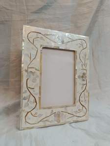 Mother of pearl photo <b>frame</b> natural shell inlay <b>picture</b> <b>frame</b> for stylish modern interior accents - Product Image 5