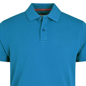 100% algodón de alta calidad ecológico patrón sólido turquesa hombres Casual para Polo en tela de piqué teñida lisa - Product Image 2