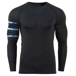 Wholesale Men's long Sleeve MMA Rashguard Compression Shirt BJJ Jiu Jitsu Grappling Training Sports Gym Fitness Wear - Product Image 5