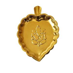 Plato Thali de Acero Inoxidable con Forma de Corazón, Diseño Art Deco, Hecho a Mano, Decoración para el Hogar, Regalo de Boda para el Señor Ganesh - Product Image 2