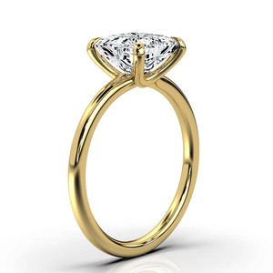 Bague de fiançailles rayonnante en or massif 14 carats 18 carats pour femmes pour les fêtes aspect de mariée caractéristiques diamant pierre principale - Product Image 5