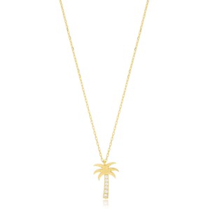 จี้สร้อยคอรูปต้นปาล์ม ดีไซน์มินิมอล สำหรับงานหมั้น งานแต่งงาน งานเลี้ยง ขายส่ง งานแฮนด์เมดจากตุรกี เงินแท้ 925 - Product Image 1