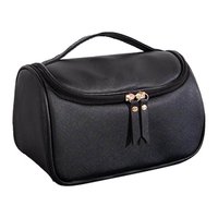 Trousse de Toilette de Voyage en Cuir Grande Capacité 2026 – Motif Uni, Fermeture Éclair, Sac Cosmétique Tendance