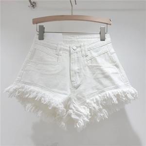 Short en jean taille haute à pompons couleur bonbon pour femmes à la mode d'été en gros Shorts en jean pour femmes Shorts décontractés pour femmes - Product Image 2