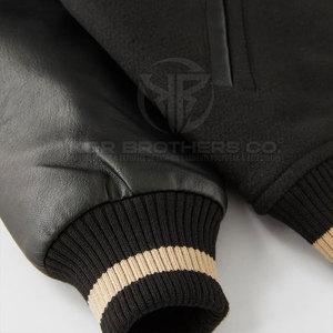 เสื้อแจ็กเก็ตแขนยาวสำหรับผู้ชาย, เสื้อแจ็กเก็ตแฟชั่นแขนยาวเสื้อหนังสไตล์บอมเบอร์ - Product Image 5